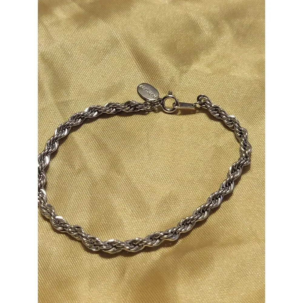 Park Lane Silver Tone Rope Chain‎ Bracelet Twisted Link Designer Fashion Jewelry